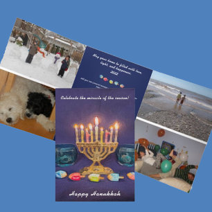 Happy Hanukkah Celebrate Miracle of Season Dreifach Gefaltete Urlaubskarte
