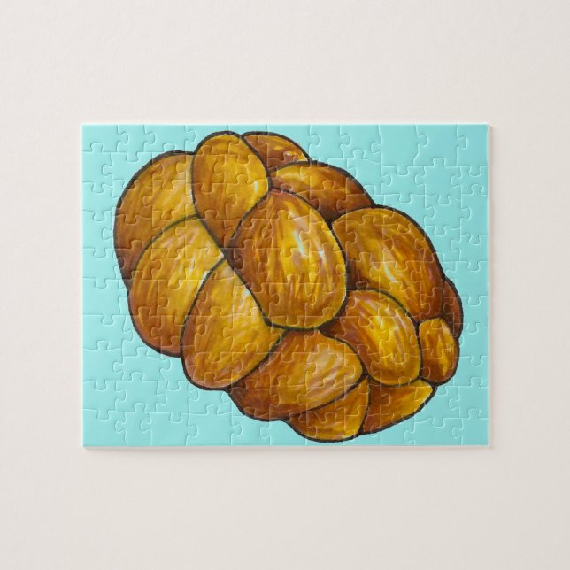 Happy Hanukkah Chanukah Challah Brot Loaf Puzzle (Horizontal)
