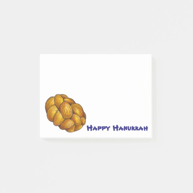 Happy Hanukkah Chanukah Challah Brot Post-its Post-it Klebezettel (Vorderseite)