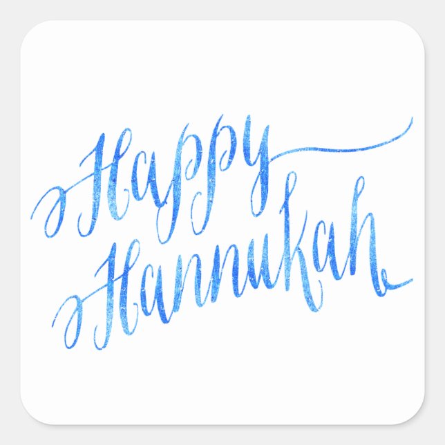 Happy Hanukkah Chanukah HANNUKKAH HANUKA Quadratischer Aufkleber (Vorderseite)