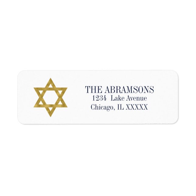 Happy Hanukkah Chanukah Holiday Address Labels (Vorne)