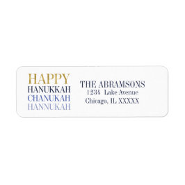 Happy Hanukkah Chanukah Holiday Address Labels