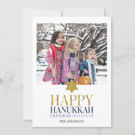 Happy Hanukkah Chanukah Holiday Foto Card Feiertagskarte