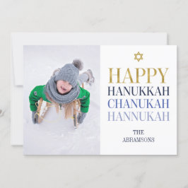 Happy Hanukkah Chanukah Holiday Foto Card Feiertagskarte