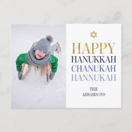 Happy Hanukkah Chanukah Holiday Foto Postkarte