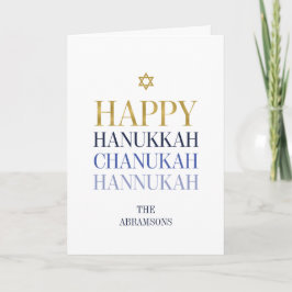 Happy Hanukkah Chanukah Holiday Grußkarte Feiertagskarte