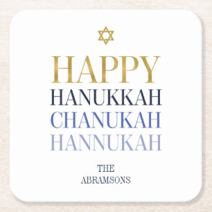 Happy Hanukkah Chanukah Holiday Paper Untersetzer