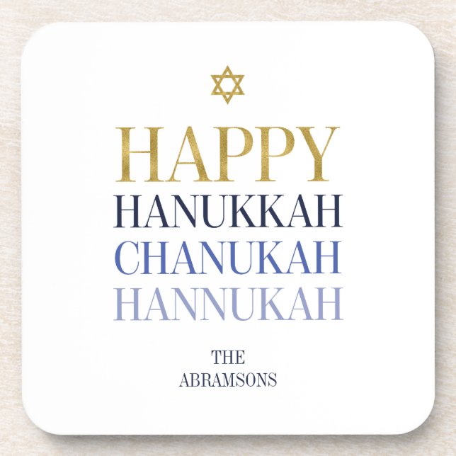Happy Hanukkah Chanukah Plastic Untersetzer Set vo (Vorderseite)