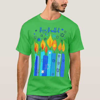Happy Hanukkah Chanukkah Stern von David Menorah J T-Shirt