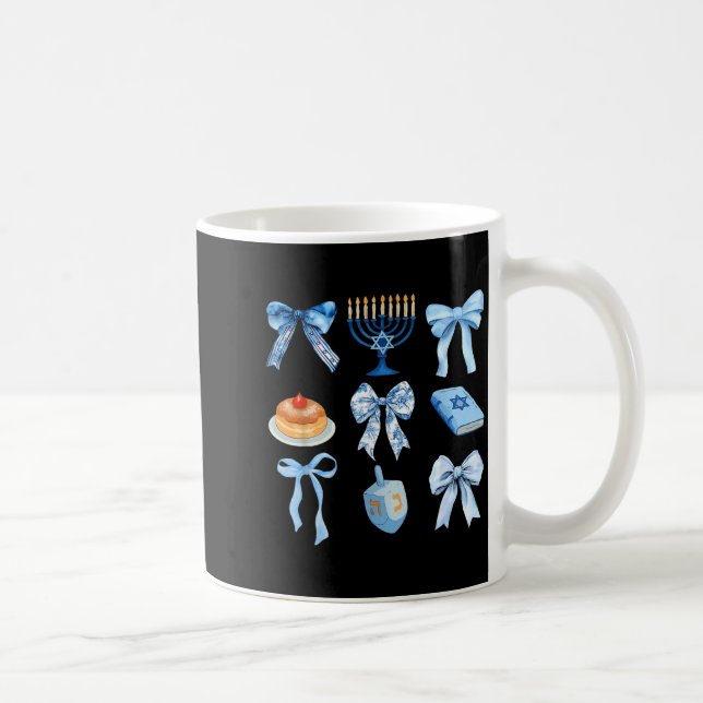 Happy Hanukkah Coquette Bow Chanukah Jewish Women  Kaffeetasse (Rechts)