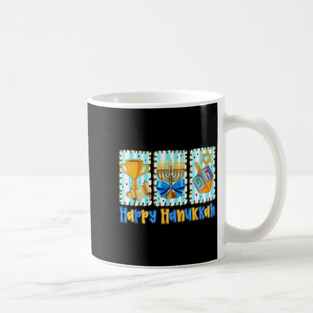 Happy Hanukkah Coquette Menorah Dreidel Chanukah G Kaffeetasse (Rechts)