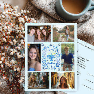 HAPPY HANUKKAH CUSTOM 6 FOTO Urlaub Postkarte