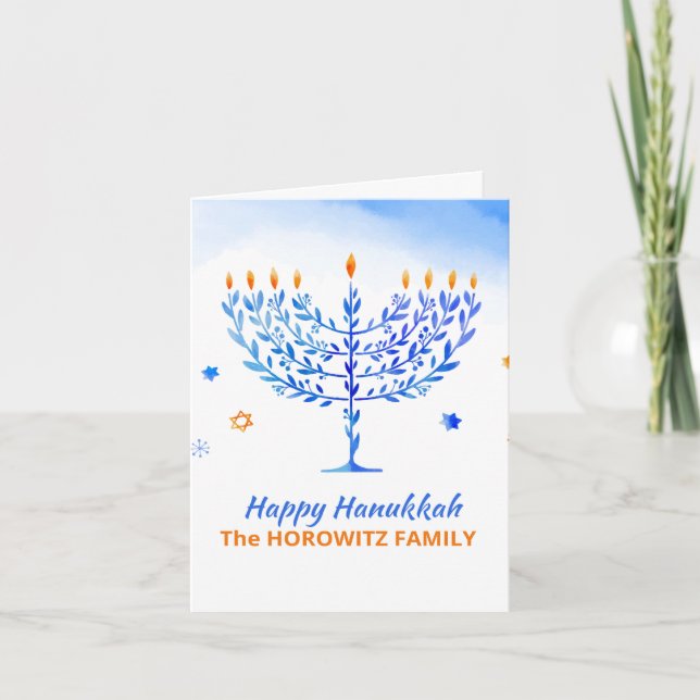 Happy Hanukkah Custom Feiertagskarte (Vorderseite)