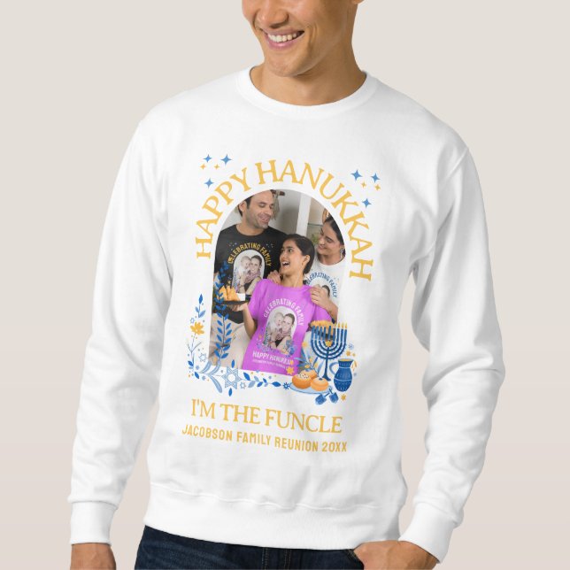 HAPPY HANUKKAH Custom Foto FUNCLE Tri-Blend Shirt
