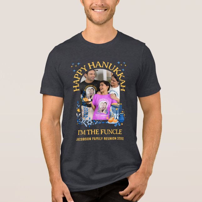 HAPPY HANUKKAH Custom Foto FUNCLE Tri-Blend Shirt (Vorderseite)