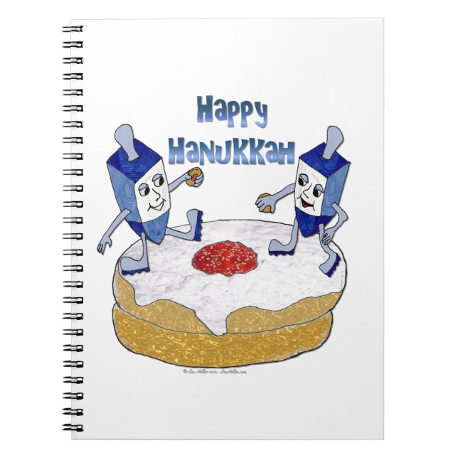 Happy Hanukkah Dancing Dreidels Jelly Doughnut Notizblock (Vorderseite)