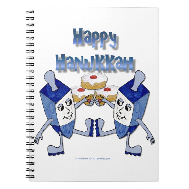 Happy Hanukkah Dancing Dreidels Jelly Doughnut Notizblock (Vorderseite)