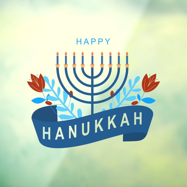 Happy Hanukkah Dekoration Menorah Fensteraufkleber (Blatt 3)