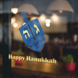 Happy Hanukkah Dreidel Fensteraufkleber