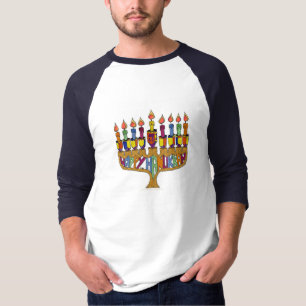 Happy Hanukkah Dreidels Menorah T-Shirt