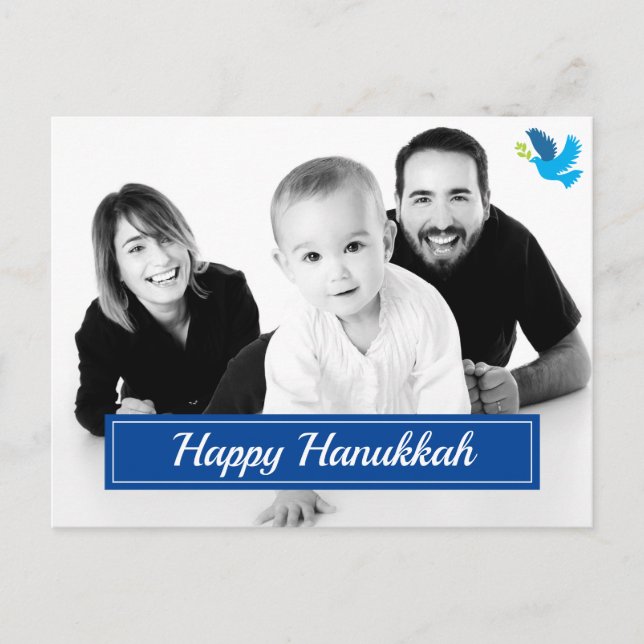 🕎 Happy Hanukkah, eigenes Bild, anpassbare Postc Postkarte (Vorderseite)