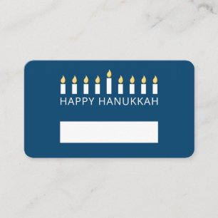 Happy Hanukkah  Einfache und moderne Kerzengrüße Platzkarte