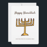 Happy Hanukkah Einfache und moderne Menorah Gruß Feiertagskarte<br><div class="desc">Dies ist ein einfaches,  minimalistisches und modernes Design der Menorah Candles Illustration.</div>