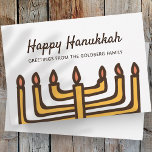Happy Hanukkah Einfache und moderne Menorah Gruß Feiertagskarte<br><div class="desc">Dies ist ein einfaches,  minimalistisches und modernes Design von Menorah / Kerzen Illustration.</div>