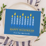 Happy Hanukkah | Einfaches elegantes Candle Gruß Feiertagskarte<br><div class="desc">Happy Hanukkah | Einfaches elegantes Candle Gruß</div>