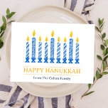 Happy Hanukkah | Einfaches elegantes Candle Gruß Feiertagskarte<br><div class="desc">Happy Hanukkah | Einfaches elegantes Candle Gruß</div>