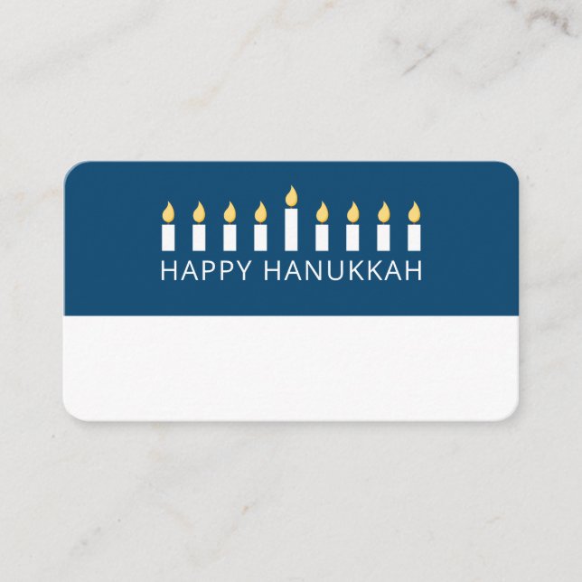 Happy Hanukkah | Einfaches und modernes Gruß Platzkarte (Vorderseite)