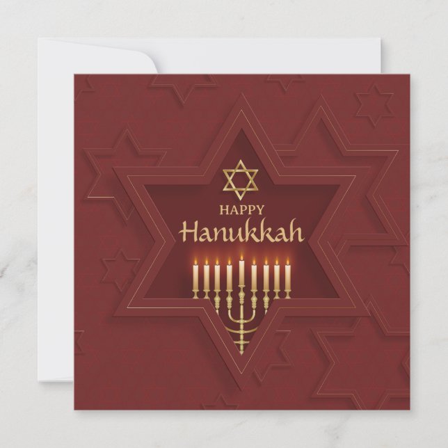 Happy Hanukkah Elegant Feiertagskarte (Vorderseite)