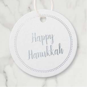 Happy Hanukkah Elegante Silver Foil Geschenkanhänger