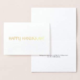 Happy Hanukkah elegante Typografie minimalistisch Folienkarte