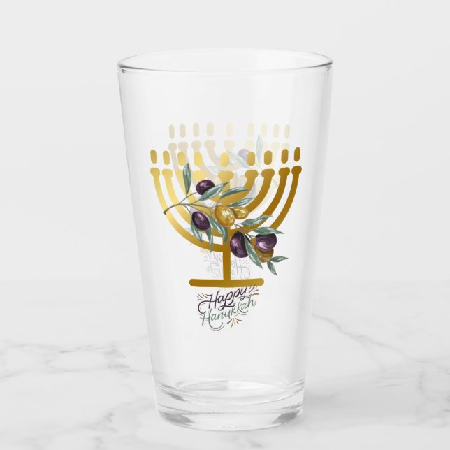 Happy Hanukkah Entertainment Glas (Vorderseite)