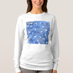 Happy Hanukkah Falling Star und Dreidels T-Shirt