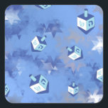 Happy Hanukkah Falling Stars und Dreidels Quadratischer Aufkleber<br><div class="desc">Sie sehen die Lee Hiller Design Collection. Bekleidung,  Geschenke & Sammlerstücke Lee Hiller Fotografie oder Digital Art Collection. Sie können ihre Naturfotografie unter http://HikeOurPlanet.com/ ansehen und ihrem Wanderblog im Hot Springs Nationalpark folgen.</div>