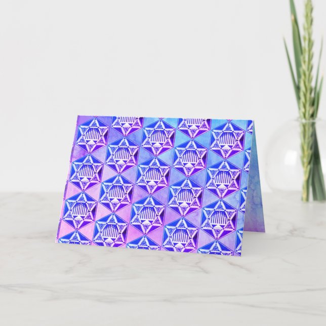 Happy Hanukkah 🕎 Faltkarte Feiertagskarte (Vorderseite)