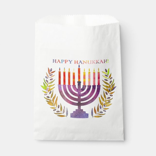 Happy Hanukkah Favor Bag Geschenktütchen (Vorderseite)