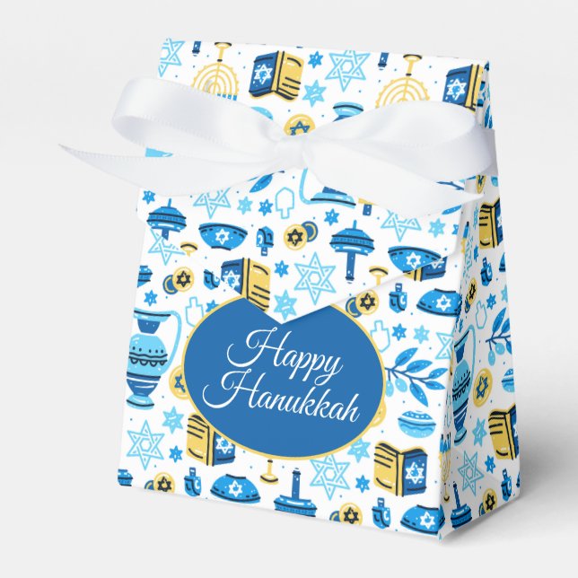 Happy Hanukkah Favor Box Geschenkschachtel (Vorderseite)