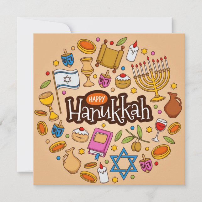Happy Hanukkah Feiertagskarte (Vorderseite)