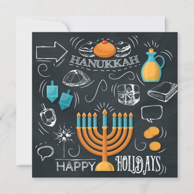 Happy Hanukkah Feiertagskarte (Vorderseite)