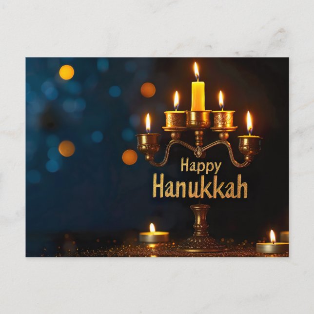 Happy Hanukkah Feiertagspostkarte (Vorderseite)