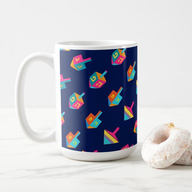 Happy Hanukkah Festival dreidel Holiday Decoration Kaffeetasse (Mit Donut)