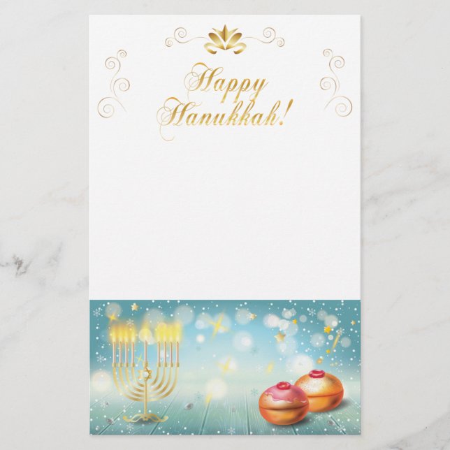 Happy Hanukkah Festival festliche Dekoration Briefpapier (Vorderseite)