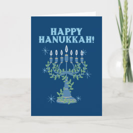 Happy Hanukkah Festival of Light Menorah Feiertagskarte