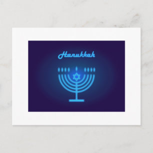 Happy Hanukkah Festival of Lights, Menorah Logo Postkarte