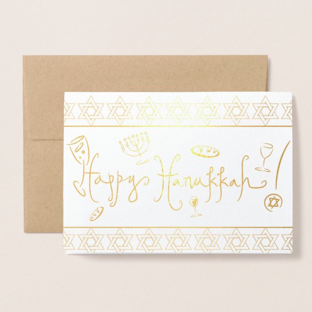 Happy Hanukkah Folienkarte (Vorderseite mit Umschlag)