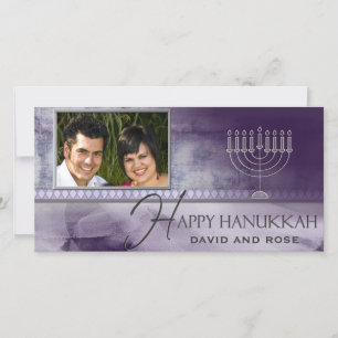 HAPPY HANUKKAH Foto Grußkartenvorlage Feiertagskarte