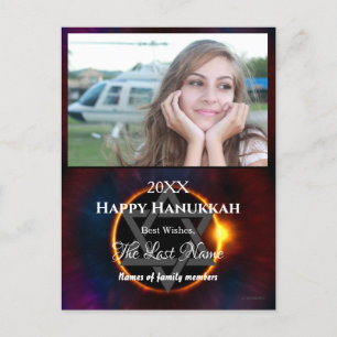 Happy Hanukkah Foto Postcard - HAMbWG Urlaubspost Feiertagspostkarte
